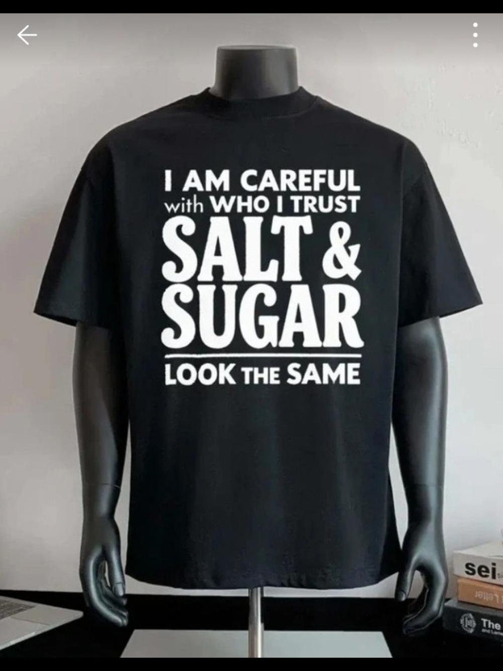 Men's Black Graphic Tee - "Salt & Sugar"